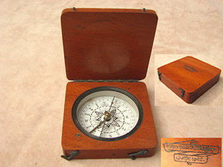 Late19th century mahogany cased compass, circa 1880.